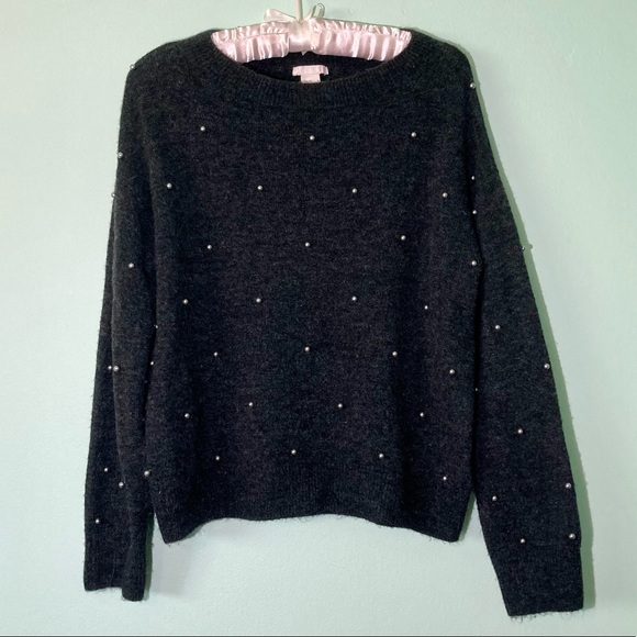H&M Beaded Charcoal Sweater - so soft!! - Picture 4 of 10